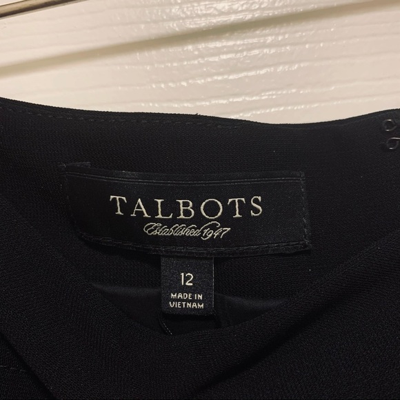 Talbots Black Pleated Gather Front Career Knee Length Skirt Women's Size 12 - Picture 3 of 6